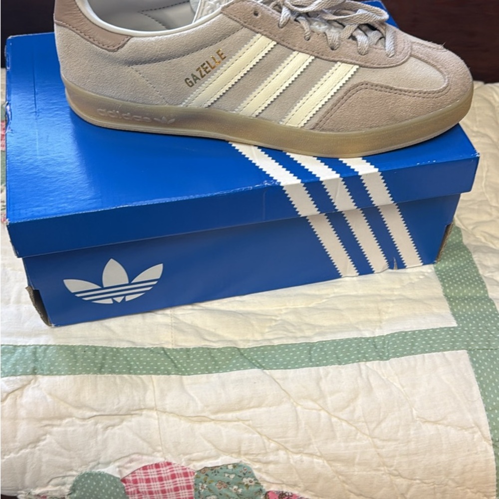Adidas Gazelle Indoor Beige and White Sneakers